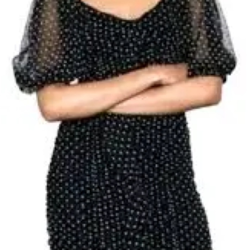 Zara Black and White Polka Dot Mini Dress